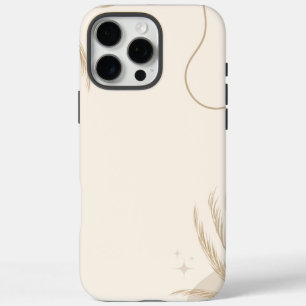 Beiger brauner ästhetischer floraler Linktree-Hint iPhone 16 Pro Max Hülle