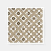 Beiger ethnischer Damast-Batik nahtloses Muster Serviette (Vorderseite)