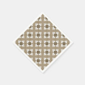 Beiger ethnischer Damast-Batik nahtloses Muster Serviette (Ecke)