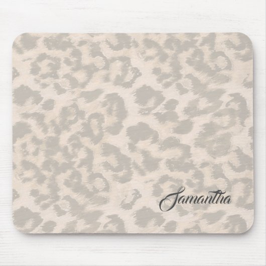 Beiger Leopardenprint. Mousepad (Vorne)