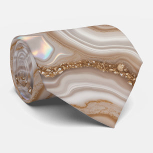 Beiger Marmor-Gold-Edelstein Krawatte