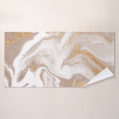 Beiger Marmor mit Glitzer Badehandtuch (Badehandtuch)