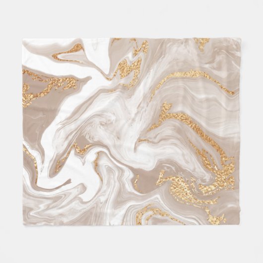 Beiger Marmor mit Glitzer Fleecedecke (Vorderseite (Horizontal))