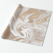 Beiger Marmor mit Glitzer Geschenkpapier (Ungerollt)