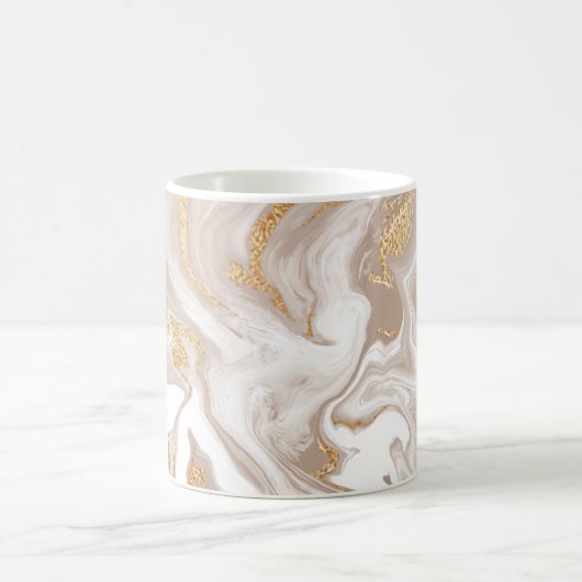 Beiger Marmor mit Glitzer Kaffeetasse (Mittel)