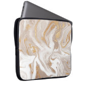 Beiger Marmor mit Glitzer Laptopschutzhülle (Vorne Rechts)