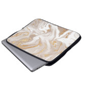 Beiger Marmor mit Glitzer Laptopschutzhülle (Vorne Knopf)
