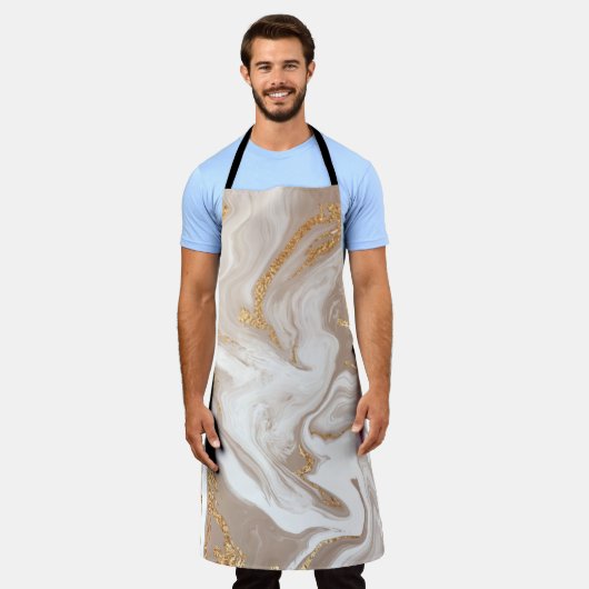 Beiger Marmor mit Glitzer Schürze (Getragen)