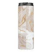 Beiger Marmor mit Glitzer Thermosbecher (Rückseite)
