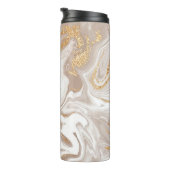 Beiger Marmor mit Glitzer Thermosbecher (Nach rechts gedreht)