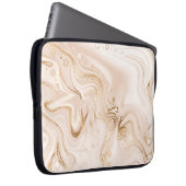 Beiger Marmor mit Goldplättchen aus Glitzer Laptopschutzhülle (Vorne Rechts)