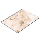 Beiger Marmor mit Goldplättchen aus Glitzer Notizblock (Linke Seite)
