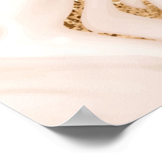 Beiger Marmor mit Goldplättchen aus Glitzer Poster (Ecke)