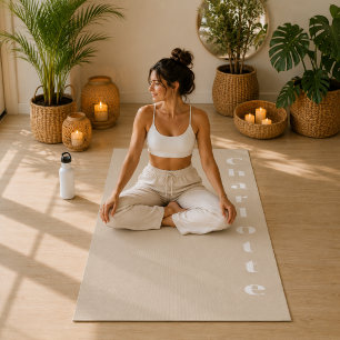 Beiger Sand Wellness Minimalistisch personalisiert Yogamatte
