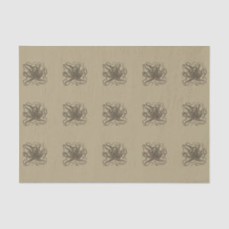 Beiger und brauner Retro-Oktopus im Vintage-Stil Seidenpapier