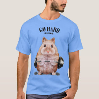 Beiger Zwerghamster-Muskeltraining Gewichtheben T-Shirt