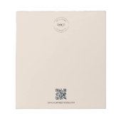 Beiges Business-Logo QR CODE Website-Promotional Notizblock (Vorderseite)