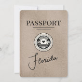 Beiges Florida-Reisepass Save The Date (Vorderseite)