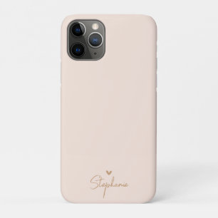 Beiges Gold-Minimal-Herz personalisiertes Geschenk Case-Mate iPhone Hülle
