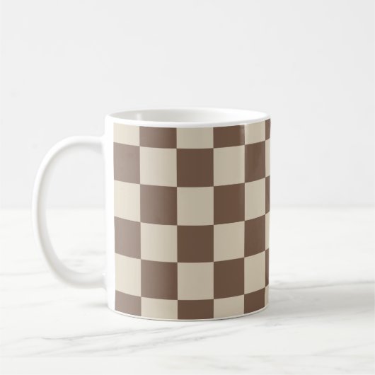 Beiges Karomuster Kaffeetasse (Links)