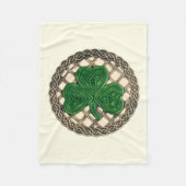 Beiges Kleeblatt auf keltischen Knochen Fleece Bla (Vorderseite)