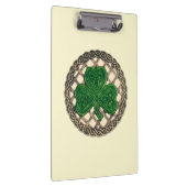 Beiges Kleeblatt auf keltischer Knochen Zwischenab Klemmbrett (Rechts)