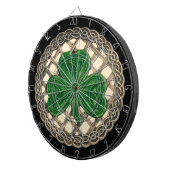 Beiges Kleeblatt auf keltischer Knotenmatte Dartscheibe (Vorderseite rechts)