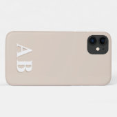 Beiges modernes Minimal-Initial-Monogramm Case-Mate iPhone Hülle (Rückseite (Horizontal))