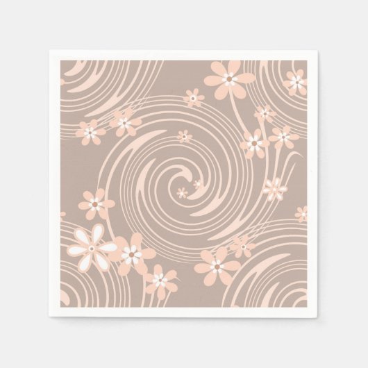 Beiges Muster Serviette (Vorderseite)