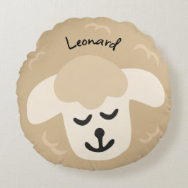 Beiges Schaf - personalisierbares Kinderkissen Rundes Kissen