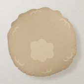 Beiges Schaf - personalisierbares Kinderkissen Rundes Kissen (Rückseite)