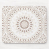 Beiges und cremefarbenes Mandala-Muster Mousepad (Vorne)
