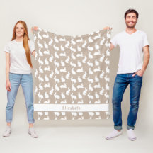 Beiges und weißes Hasenmuster mit Namen Ostern