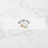 Beign-Yay! New Orleans NOLA Beignet Pastry Feinsch Wasserflaschenetikett (Einzelnes Label)