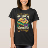 Beignet Mardi Gras Beignets Before Beads T-Shirt (Vorderseite)