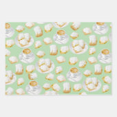 Beignets und Kaffeepapier Geschenkpapier Set (Vorderseite 3)