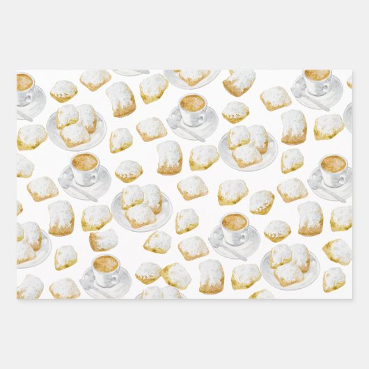Beignets und Kaffeepapier Geschenkpapier Set (Vorderseite 2)