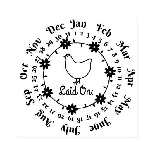 Beihilfe auf Hühnereier-Karton Datum Briefmarke Gummistempel (Prägung)