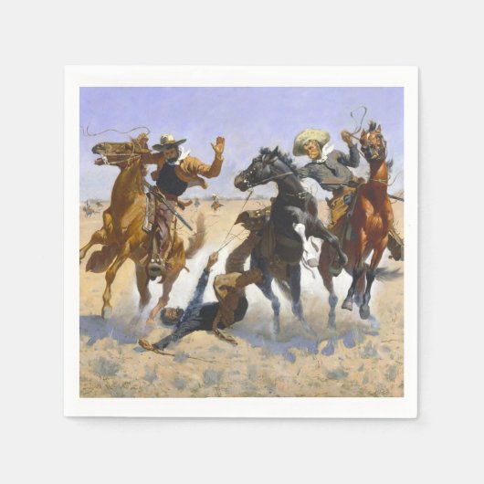 Beihilfe für einen Kameraden Frederic Remington 18 Serviette (Vorderseite)