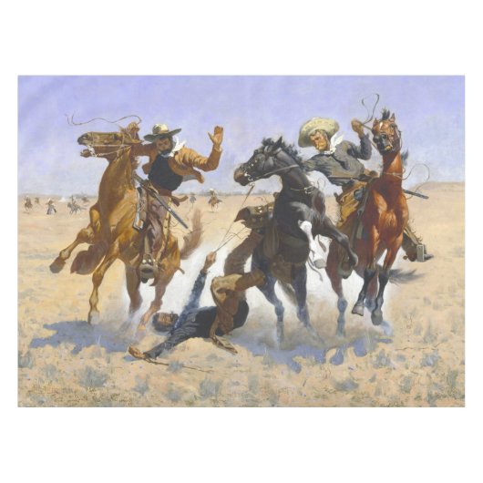 Beihilfe für einen Kameraden Frederic Remington 18 Tischdecke (Vorderseite (Horizontal))