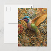 Beija-Flor em Flores Ornamentais Postkarte (Vorne/Hinten)