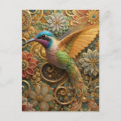 Beija-Flor em Flores Ornamentais Postkarte (Vorderseite)