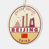 Beijing China City Skyline Emblem Keramik Ornament (Links)