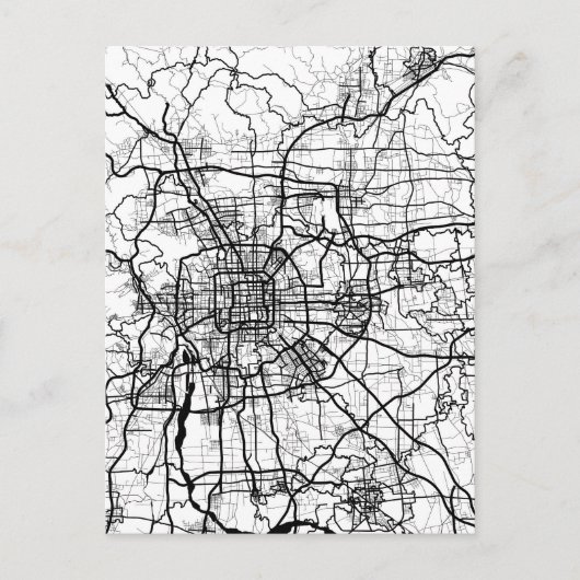 Beijing China Map Postkarte (Vorderseite)