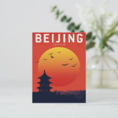 Beijing China Temple Sunset Postkarte (Stehend Vorderseite)