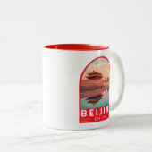 Beijing China Travel Art Emblem Zweifarbige Tasse (VorderseiteRechts)