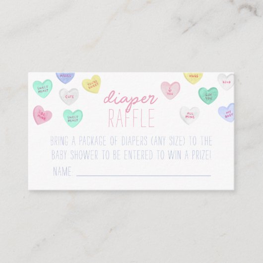 Beilage der Sweetheart Diaper-Gewinnkarte Begleitkarte (Vorderseite)