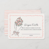 Beilage für das Blumenmuster auf der rosa Blume Begleitkarte (Vorne/Hinten)