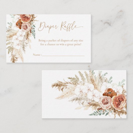 Beilage für die Faltkarte Pampas Grass Baby Shower Begleitkarte (Vorne/Hinten)