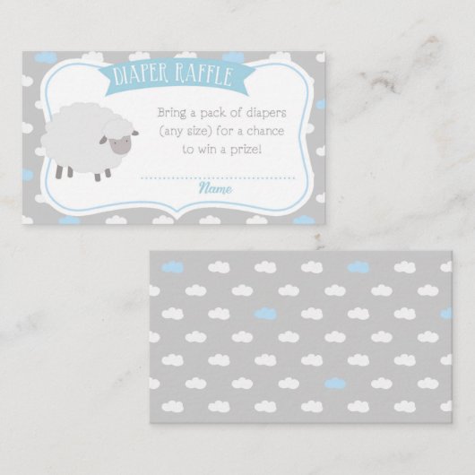 Beilage für Schaf- und Wolkenverschluss (grau & bl Begleitkarte (Vorne/Hinten)